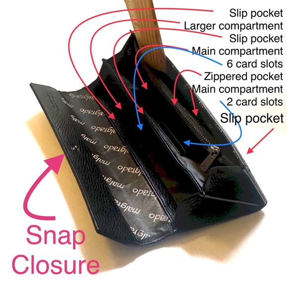 🖤 Beautiful Crocodile Leather Wallet Organizer Shiny Slim